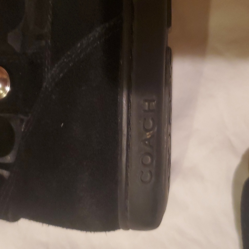 Coach Meyer Signature Logo Black Suede Buckle Detail Flat Winter Snow Boots - Picture 7 of 7